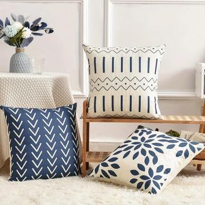 Pillow Set Of 4 Modern Geometric Pattern Throw Covers Decorative Linen Case For Home Decor Couch Bedroom Sofa Chair Car