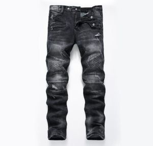 Original New Fashion Men Jeans Brand Straight Fit Ripped Jeans Italian Designer Distressed Denim Homme2635639