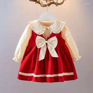 Girl Dresses Bow Hildren vestiti abiti da camicetta per tracce per ragazze set di stile casual set di tusa autunno per bambini