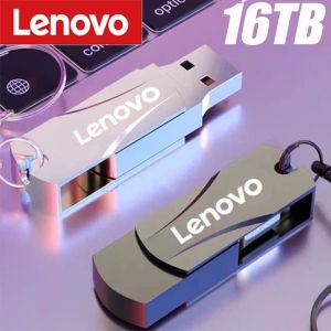 Adaptador Lenovo Flash Drives 16TB USB 3.0 Alta velocidade 2TB Drrives flash de capacidade de memória Real Stick Cartão de memória armazenamento U disco caneta unidade