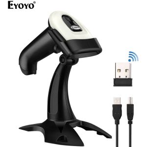 Сканеры Eyoyo беспроводной 2D штрих -кодовой сканер с регулируемой стойкой Bluetooth 2.4g беспроводной USB -проводной портативные штрих -кодовые чтения 1D QR -сканер