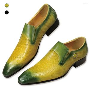 Sapatos casuais Oxfords couro de grão integral para homens Monk Monk Men's Social Shoe Dress Schuhe Herren Green