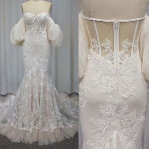 Kapalı Omuz Tatlım Çiçek Denizkızı Elbiseler Glamoor Düğün Başvurusu Sırtsız Tül Mahkemesi Özel Çırpma Yapımı Artı Boyut Gelin Gown Vestidos De Novia