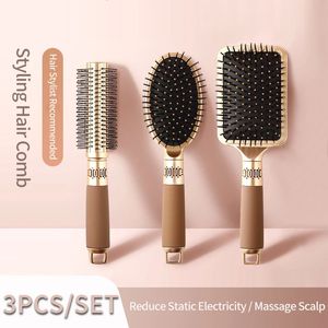 女の子のヘアジェルエアクッションコーム3/4タイプ/セットメスマッサージマッサージコーム抗静止エアバッグプラスチックカーリーヘアブラシビューティーツール240429