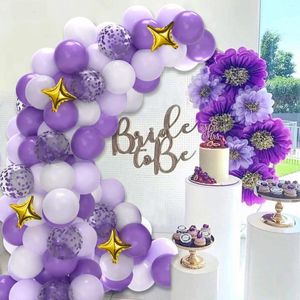 Decorazione per feste 108 PCs Purple Confetti Stars Alluminio Die Ghirland Arches Set Wedding Girls Girls Birthtment Day Decorazioni di San Valentino