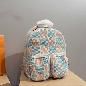 10A+ Bolsa de designer de qualidade de espelho nova mochila de padrão de onda de água colorida com mochila de bolsa de livros coloridos e lazer para homens e mulheres