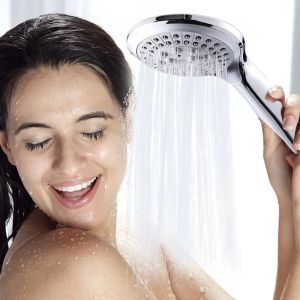 Set zhangji banyo duş başlığı 5 mod abs plastik plastik büyük panel yuvarlak chrome başı su koruyucu klasik tasarım duş başlığı