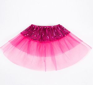子供の女の子の光沢のあるスパンコールバレエスカートベビーミニスカートダンスウェアドレスアップファンシースカート