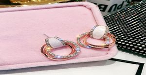 Europe and Diamond Diamond Circle Earrings Korean Fashion Big Exaggerated Earrings Long Geometric Pendant Earrings Women4283408