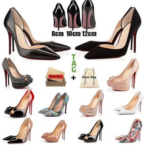 Top 2024 Elbise Ayakkabı Kırmızı Yüksek Topuklu Kadın Platform Kadın Tasarımcıları Dipler Peep-Toes Sandalet Seksi Ayak Ayak Parça Kırmızılar Sole 8cm 10cm 12cm