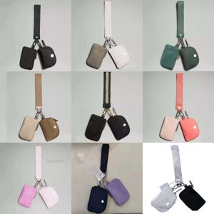 Keychains Lanyards 9 Colors Ll Yoga Key Chain Card Bag Wrist Storage Bag