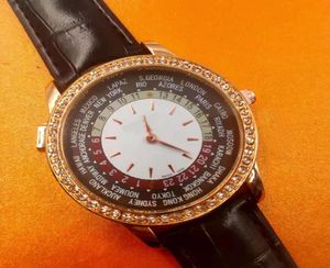 Luksusowy nowy, skórzany Diamentowy Diamentowy Waterproof Waterproof Watch Brand Ladies zegarek z oryginalnym kwarcowym zegarek Whole026557716