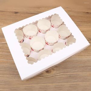 Retire os contêineres 4 PCs Cupcake de caixa de muffin 12 contagens mini caixas favores de festa de papel pequeno papel