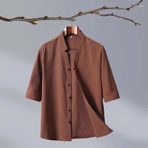 Men's Casual Shirts Big Size Cotton Linen Half Sleeve Top Luxury Designer Clothing Fashion Male Blouse Korean Classic 6XL