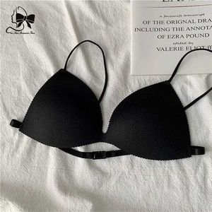 Bras 2024 Nuovo sottile tracolla da spalla Girls reggiseno senza schienale Push up reggiseno integrato reggiseno senza cuciture bianche da donna Ultra sottili 2405