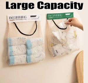 Storage Bags Wall Mount Mesh Bag Garbage Holder Plastic Shopping Dispenser Sundries Net Grocery Organizer