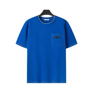 Men's Plus Tees Polos 2024SS Spring и лето Новая высокая высококлассная хлопчатобумажная печать с короткими рукавами с короткими рукавами