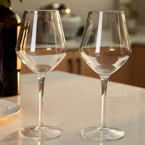 High-Capacity Premium Quality Tritan Plastic Stemware Wine Glass Unbreakable Transparent Goblet Clear Impid 240429