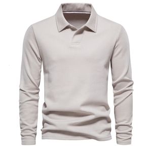 AIOPESON bordou a camisa de pólo bordada da moda de decote da moda de colarinho de colar de colar de colarinho casual pólo