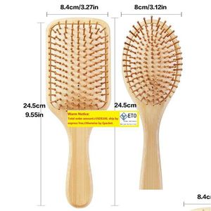 Escovas de cabelo novas de madeira de bambu de madeira