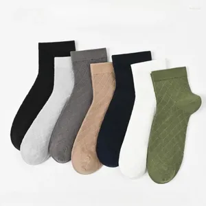 Men's Socks 5 Pairs Antibacterial Deodorant Summer Ultra-thin Mesh Breathable Sweat Absorption Hollowed Out