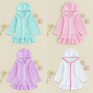 Girl Dresses Kids Toddler Little Swim Cover Up Towel Swimsuit Wraps Zip Bathing Suit Robe Pool Beach