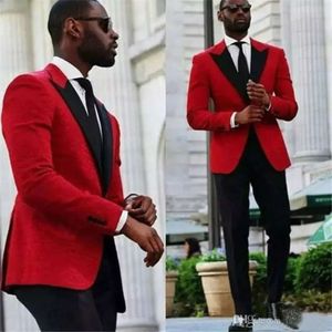 Groom For Tuxedos New Two Red Arrival Pieces Weddings Best Man Suits With Top Quality Business Men Suit (Jacket+Pants)