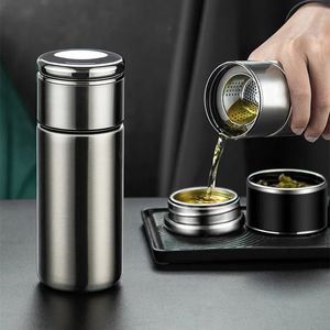 420ml Double Stainless Steel 304 Tea Vacuum Flask With Filter LeakProof Business Style Thermos Mug Thermal Water Bottle Tumbler 240506