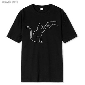 T-shirts masculinos Agrnt com Cat Funny Printing Ma tshirts Comfortab Roupas Strt T Hip Hop O-Gobes Camisces de algodão H240507