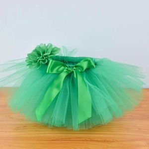 Tutu klänning gröna baby flickor fluffy tutu kjol pannband set nyfödd foto prop kostume spädbarn födelsedag tyll tutus outfit för 0-12m d240507