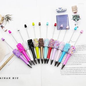 24Pcs Resin Diamond Sequins Bead Pen Wholesale Creative DIY Handmade Sticker Set Beaded Ballpoint Pens