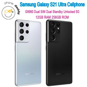 Original Samsung Galaxy S21 Ultra 5G G9980 Unlocked CellPhone 6.8" Octa Core 12GB RAM Snapdragon 888 256GB ROM Dual SIM Dual Standby Mobilephone