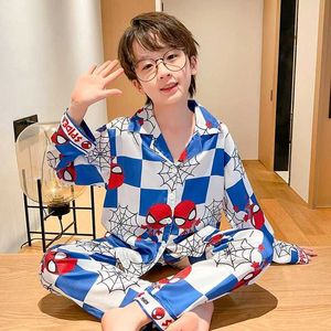 Pajamas Spring and Autumn Girls and Boys Pajamas Long sleeved Cartoon Cardigan PajamasL2405