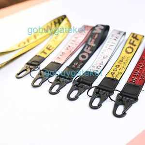 Personalized Tide Brand Jacquard Embroidery Offs Paper Belt Key Chain Neck Hanging Rope Car Creative Pendant Thickened