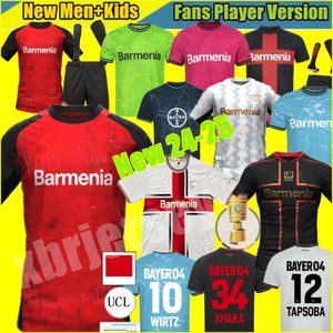 23 24 25 Bayer Leverkusen Soccer JerseysWirtz Boniface Frimpong Hincapie Hofmann Tapsoba Schick Palacios Grimaldo 2023 2024 2025ホームアウェイ3番目のメンズフットボールシャツ