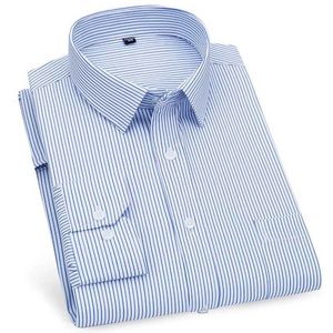 Koszulki sukienki SPXH Men Długa koszula na sankach Casual Business Classic Business Pida Cardeed Fiolet Blue Social Dress koszulka na guziki Man D240507