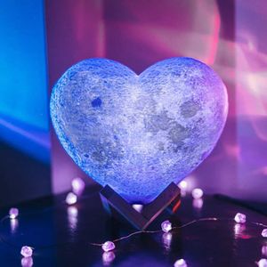 Fashion Love Moon Light 3D Stampato LED LEGGIO BELLA DESIGN