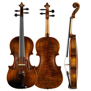 Nybörjare Exam Violin Muse Dark Retro Matte Solid Tonewood Case Bow