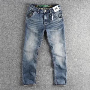 Herren Jeans Vintage American Casual Stretch Jeans für Männer Stickerei Destgiert gewaschen schlanker fit gerader Hosen 24SS y2k Jugend Mann männlich