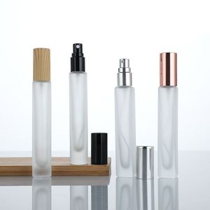 Mroźna gruba szklana butelka drobna mgła 10 ml perfum Atomizer Podróż do napełniania okrągłego cylindrowego szklanego butelki z sprayem