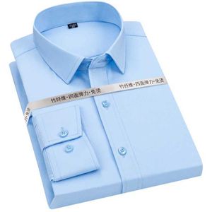 Herren -Hemdhemden neue pure weiße Frühlings- und Herbst -Formale Long Sled Herren -Shirt für Business Freizeit Mode schlank und nicht ing D240507