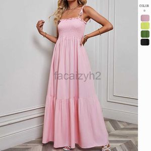 Designer Dress Independently shooting the 2024 new spring/summer sexy thin strap strapless vacation beach dress Plus size Dresses