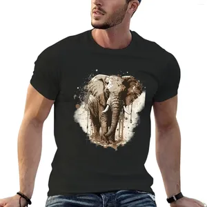 Elefante per canotte maschili - T -shirt per gli amanti degli animali grafici per maglietta per camicia a manica corta