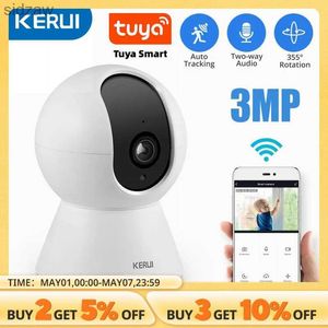 Mini câmeras Kerui 3MP Tuya Mini Câmera de Wi -Fi IP IP Câmera interna Segurança doméstica Ai Detecção de corpo humano CCTV Câmera de monitoramento Rastreamento automático WX