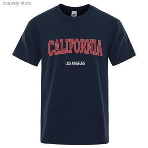 メンズTシャツロスアンジェスカリフォルニアシティTterグラフィックTシャツ男カジュアルブレザブコットンコットンルーズサマーラグジュアリー特大TシャツH240507