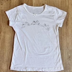 Y2K Ubrania damska koszulka e-girlowa koszulka dziecięca szczupła gotycka królik nadruk streetwear vintaże