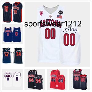 NCAA Custom Arizona Wildcats zszyta koszulka koszykówki College Jefferson Damon Stoudamire Aaron Gordon 4 Dalen Terry 10 Azuolas Tubeli 279J