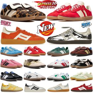 Billiga lyxiga toppkvalitet Wales Bonner Handball Spezials skor Kvinnor Mensskor Leopard tryckskor Adv Adimatic Plate-Forme Chaussure Trainers Designer Sneakers