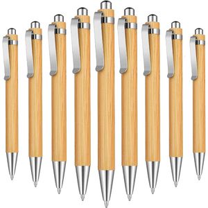 Wooden Wholesale Black Ballpoint Bamboo Retractable Ink 1 Mm Pens Engraved Journaling Pen Refills Products For Gifts Writing Office School Supplies