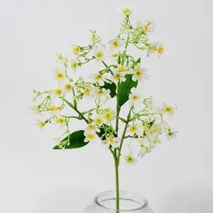 Dekorativa blommor Hållbara falska återanvändbara konstgjorda faux blommor med blad för hembröllopsfestdekor 39 huvud inomhus